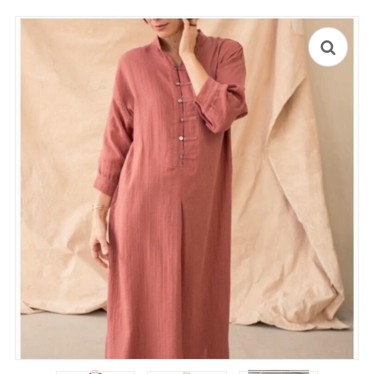 Women’s Maxi Dress In Dusty Rose - Long Sleeve Button Placket